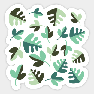 Shades of Green Leaves Sticker